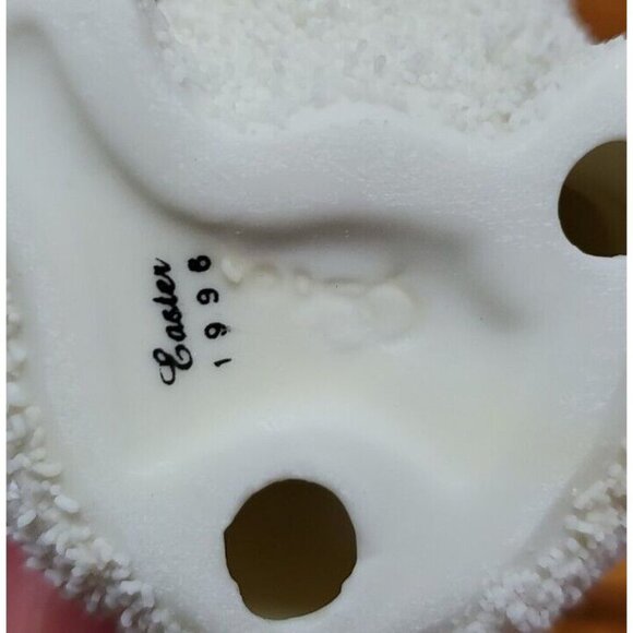 Department 56 Snowbabies Easter Bunny Rabbit Pink Ears Nose Vintage 1996 - Picture 9 of 12